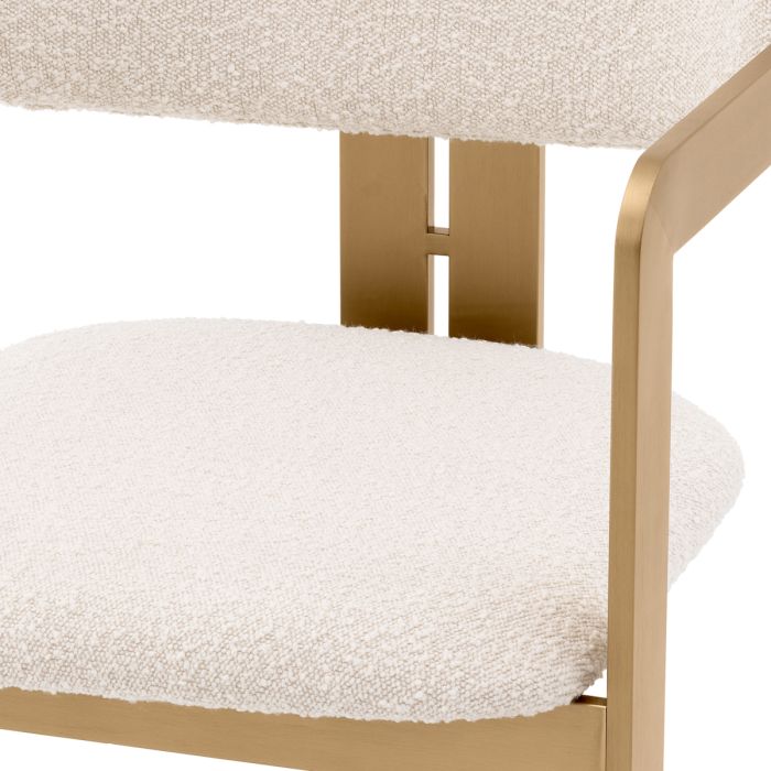 Chaise de salle à manger bouclé crème | Eichholtz Donato