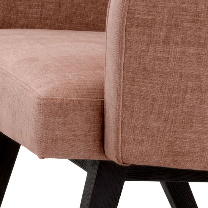 Chaise de salle à manger en tissu rose | Eichholtz Locarno