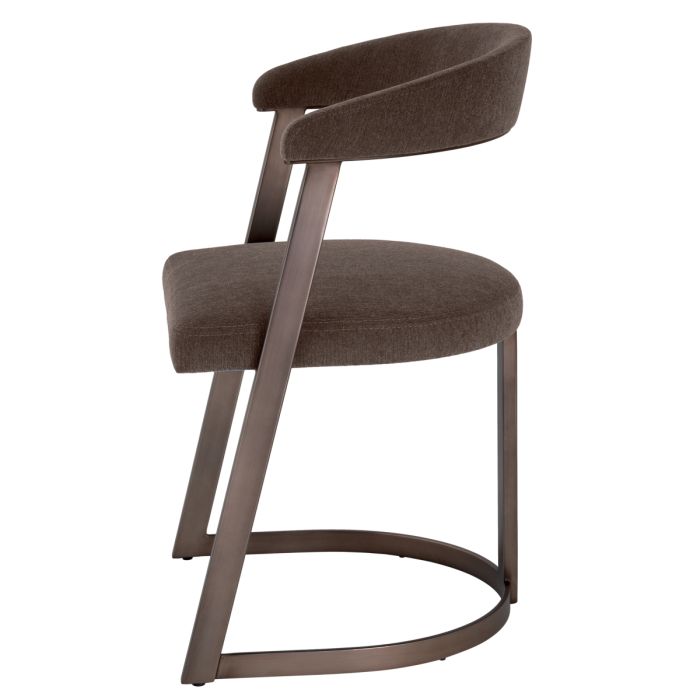 Chaise de salle à manger en tissu marron | Eichholtz Dexter