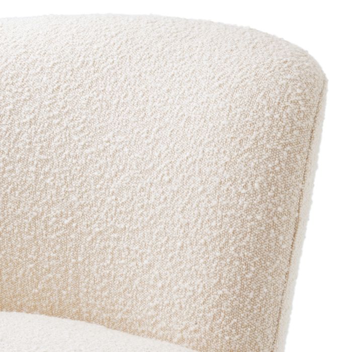 Fauteuil pivotant bouclé crème | Eichholtz Doria
