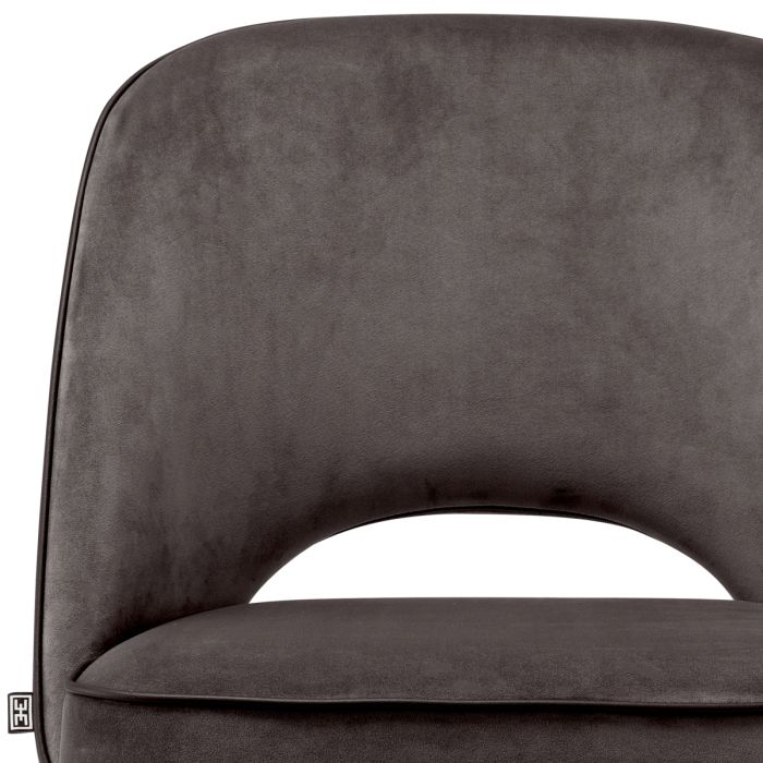 Chaise de salle à manger en velours gris (lot de 2) | Eichholtz Cliff