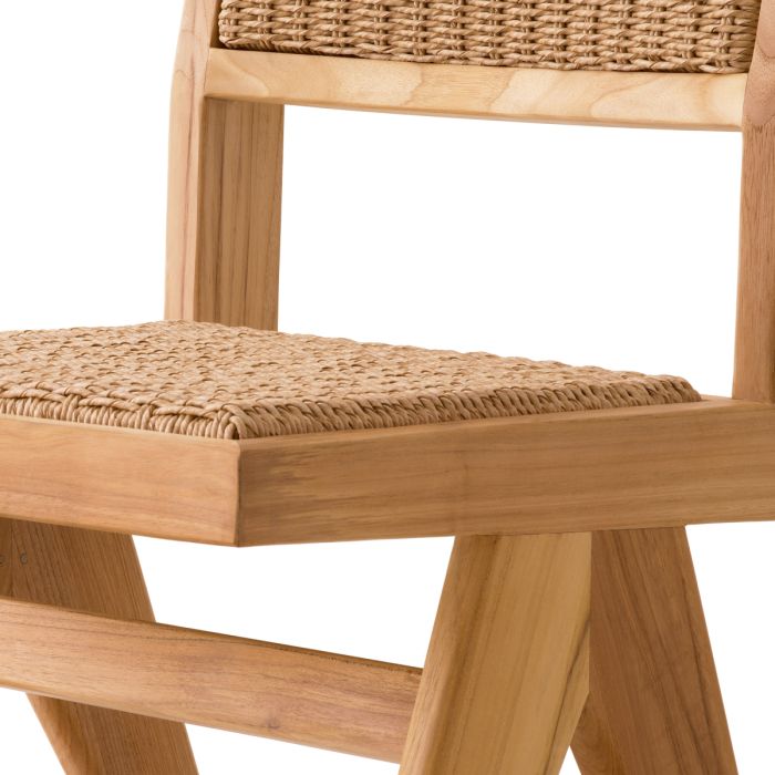 Chaise extérieure avec teck et cordage marron | Eichholtz Niclas
