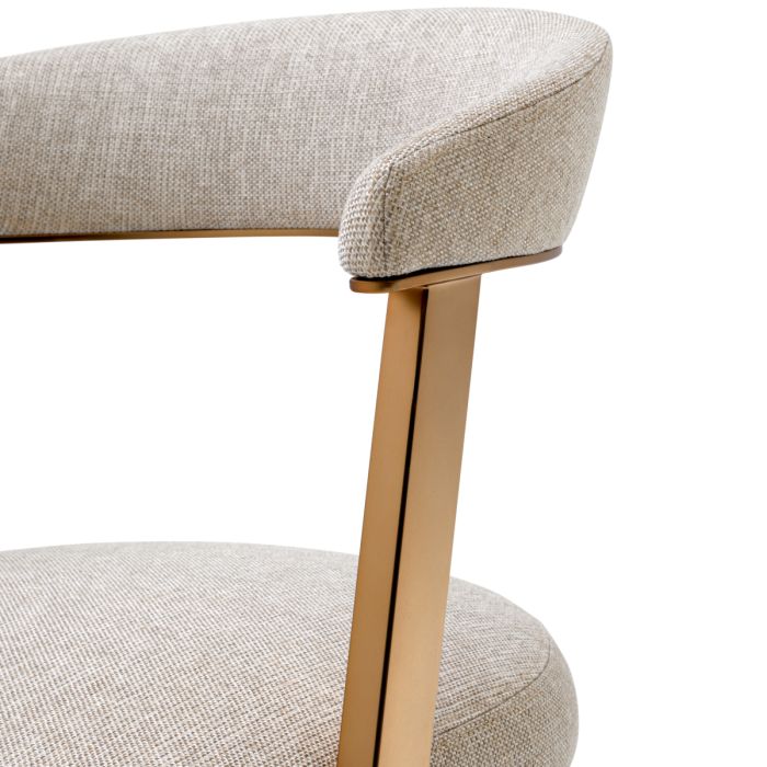 Chaise de salle à manger en tissu blanc cru | Eichholtz Dexter