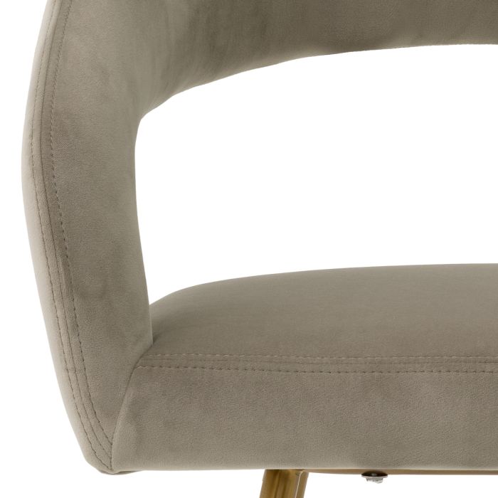 Chaise de salle à manger en velours greige | Eichholtz Bravo