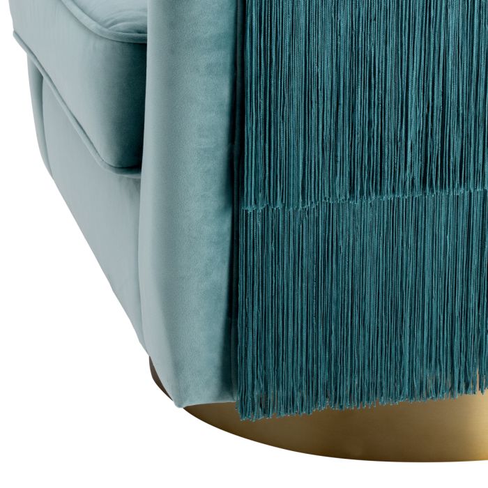 Fauteuil pivotant en velours bleu | Eichholtz Le Vante