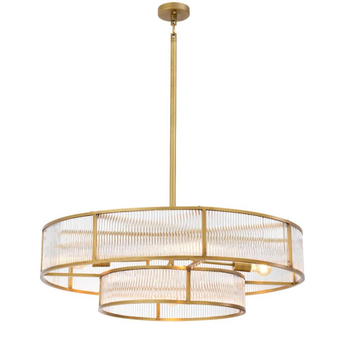 Lustre doré en verre transparent | Eichholtz Montparnasse