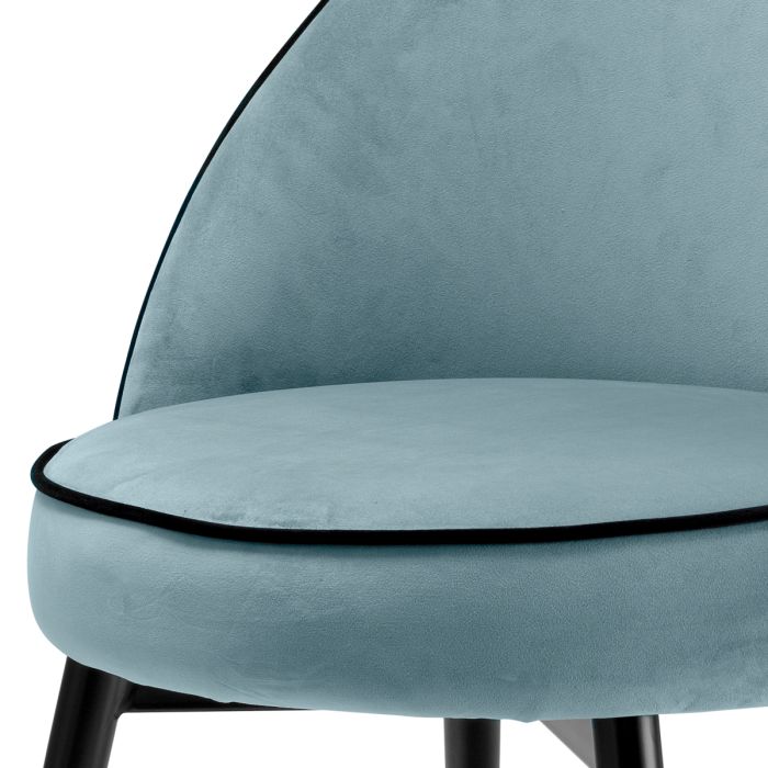Chaise de salle à manger en velours bleu (lot de 2) | Eichholtz Cooper