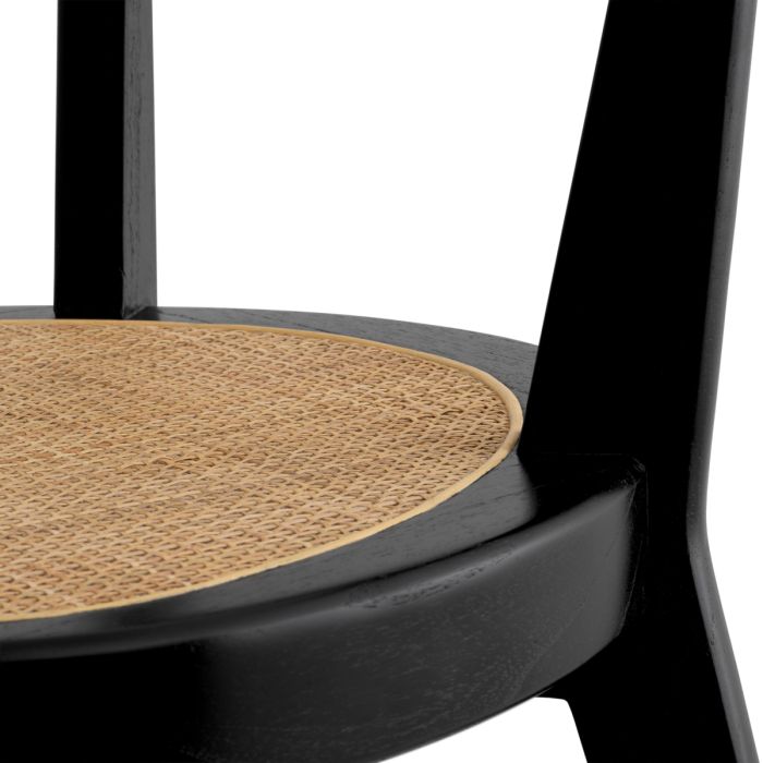 Chaise de salle à manger noire en rotin | Eichholtz Alvear