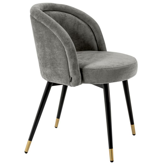Chaise de salle à manger en tissu gris (lot de 2) | Eichholtz Chloé