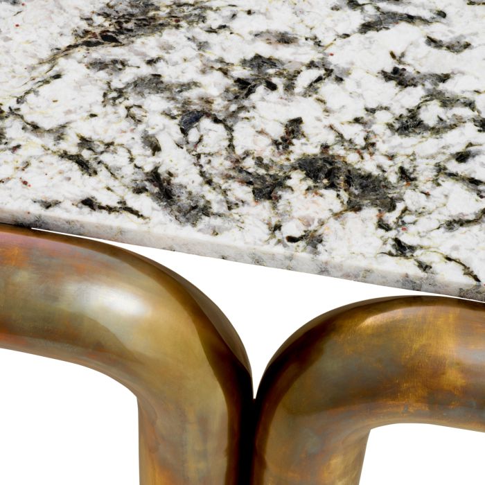 Table basse dorée en marbre blanc | Eichholtz Sunwood