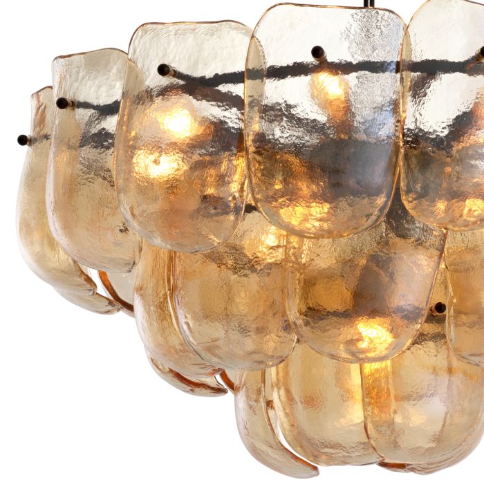 Lustre en bronze et verre champagne | Eichholtz Gustave