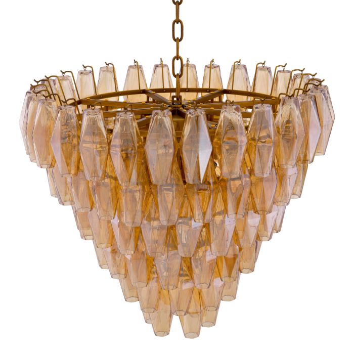 Lustre doré en verre ambré | Eichholtz Benini S
