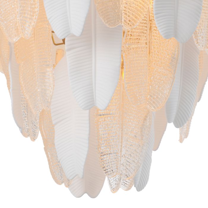 Lustre en verre et céramique blanche | Eichholtz Lucia L