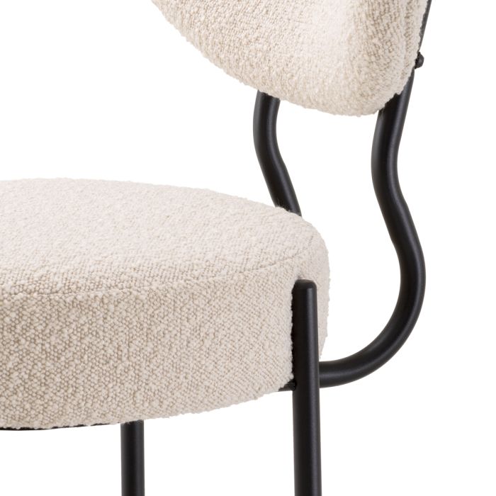 Chaise de salle à manger bouclé crème (lot de 2) | Eichholtz Vicq