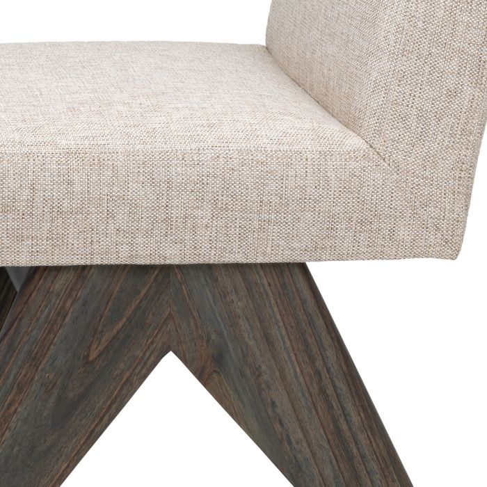 Chaise de salle à manger en tissu blanc écru | Eichholtz Erudit