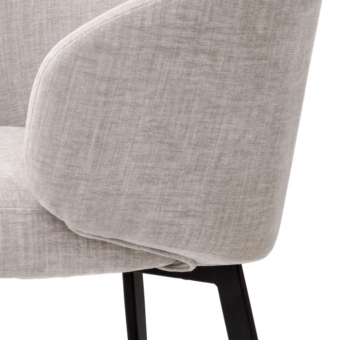 Chaise de salle à manger avec accoudoirs en tissu gris (lot de 2) | Eichholtz Lloyd