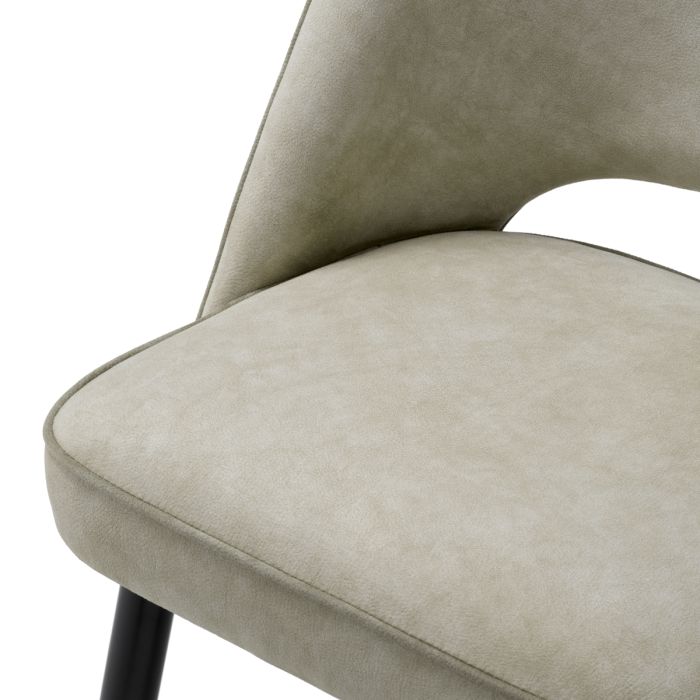 Chaise de salle à manger en cuir beige (lot de 2) | Eichholtz Cliff