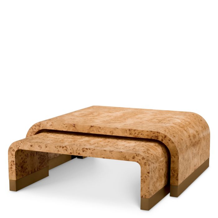 Table basse en bois brun (lot de 3) | Eichholtz Quinton