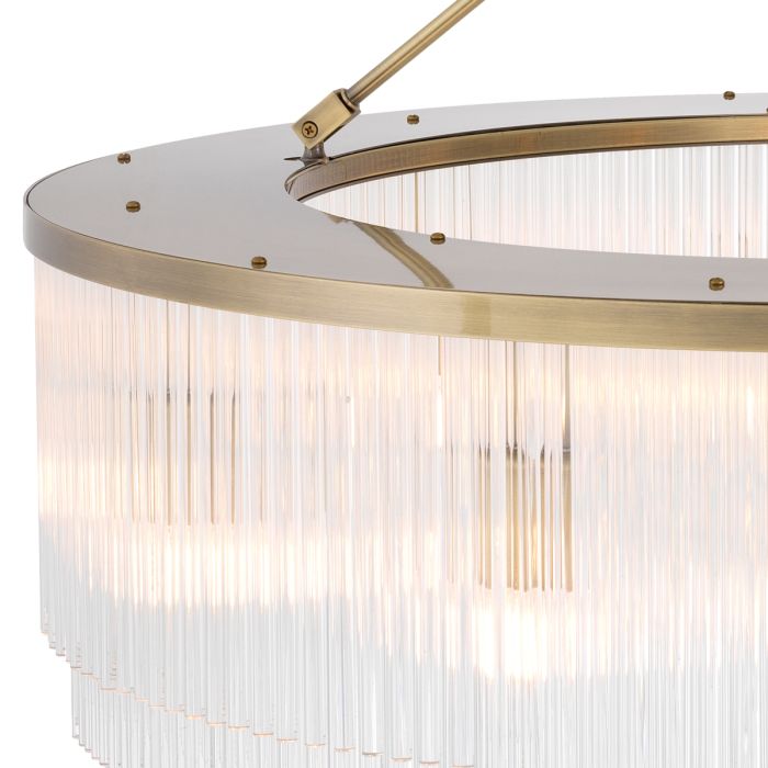 Lustre doré en verre transparent | Eichholtz Hector L
