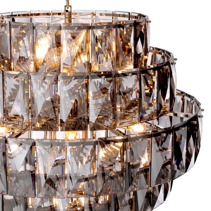Lustre nickelé en verre fumé | Eichholtz Amazone L