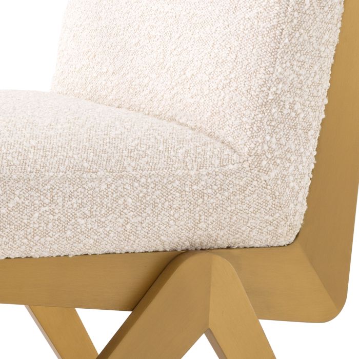 Chaise de salle à manger bouclé crème | Eichholtz Fico