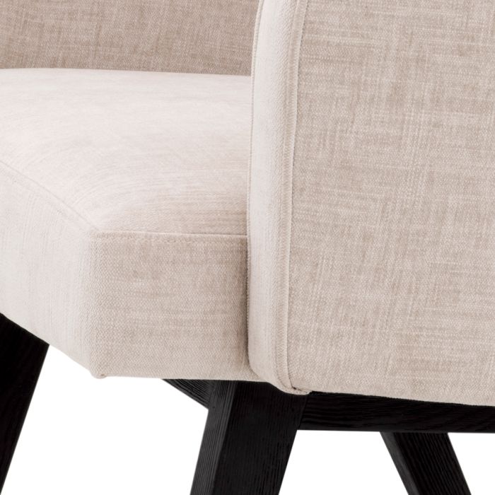 Chaise de salle à manger en tissu beige | Eichholtz Locarno