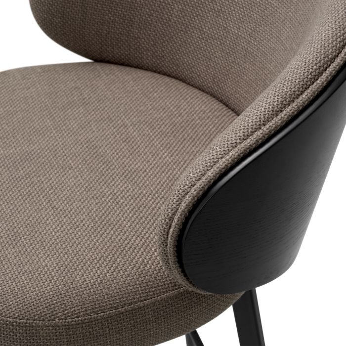 Chaise de comptoir en tissu marron | Eichholtz Camerota