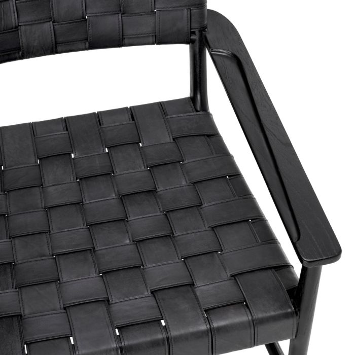 Fauteuil en cuir noir | Eichholtz Tiberio