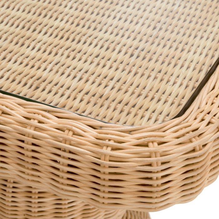 Table d'appoint en rotin et verre transparent | Eichholtz Tiago