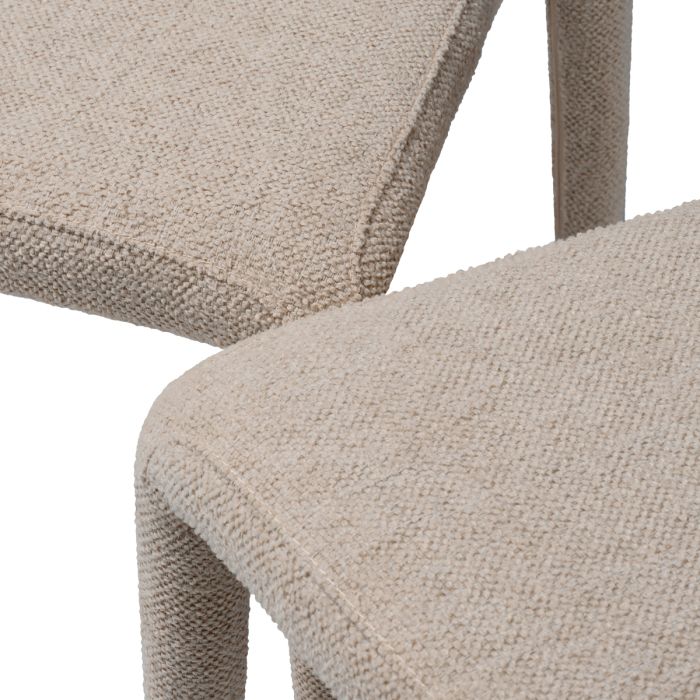 Chaise de salle à manger en tissu blanc cassé (lot de 2) | Eichholtz Leiza