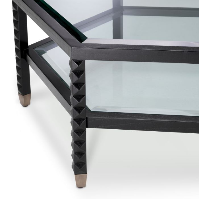 Table basse en bois noir en verre | Eichholtz Cornelius