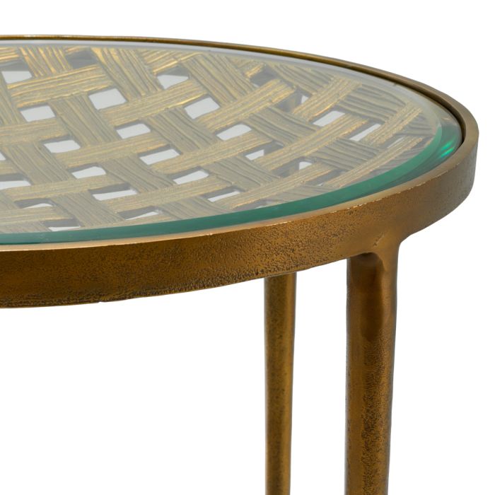 Table d'appoint dorée en verre transparent | Eichholtz Sorrento
