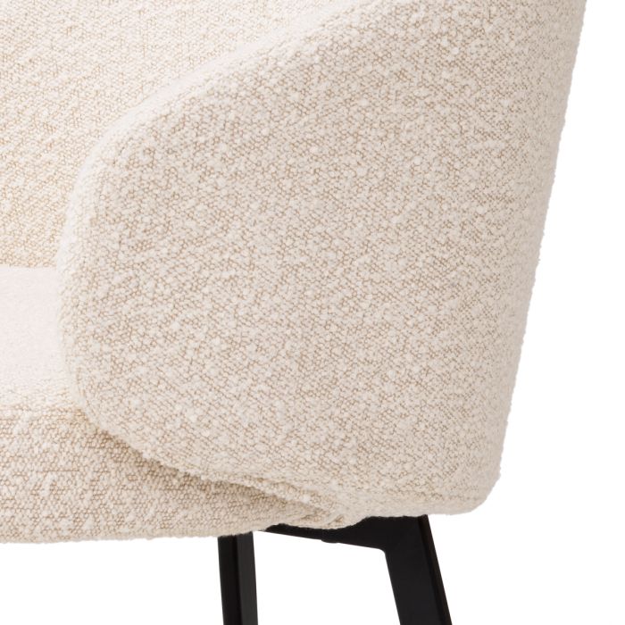 Chaise de salle à manger avec accoudoirs bouclé crème (lot de 2) | Eichholtz Lloyd