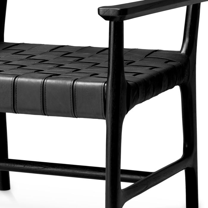 Fauteuil en cuir noir | Eichholtz Tiberio