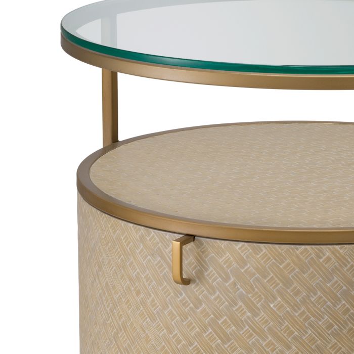 Table de chevet en chêne tressé beige | Eichholtz Napa Valley