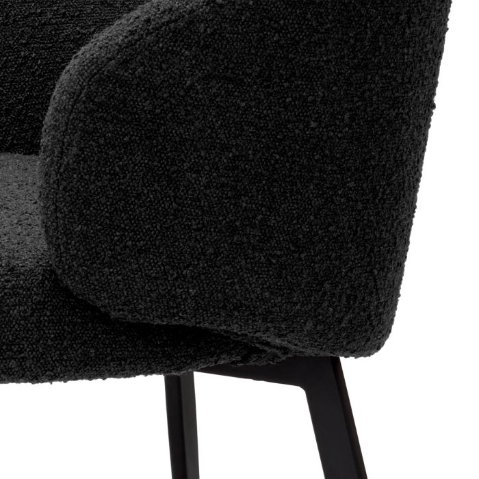 Chaise de salle à manger avec accoudoirs bouclé noir (lot de 2) | Eichholtz Lloyd