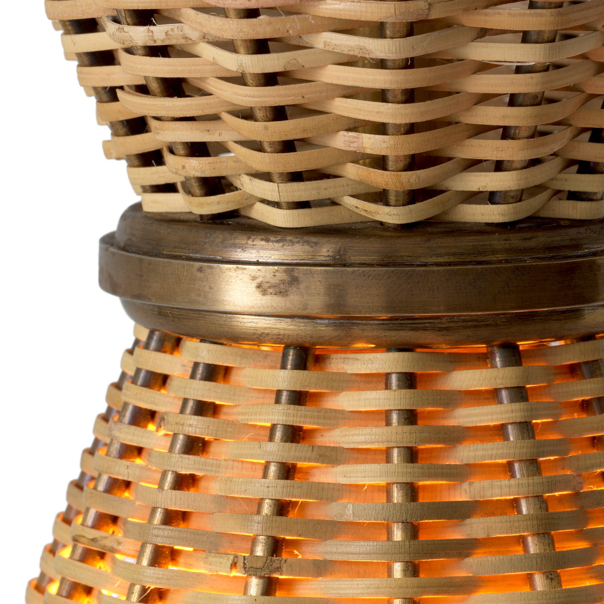 Suspension en laiton vintage et rotin naturel | Eichholtz Kon Tiki - vue d'ambiance | REMO-HOME