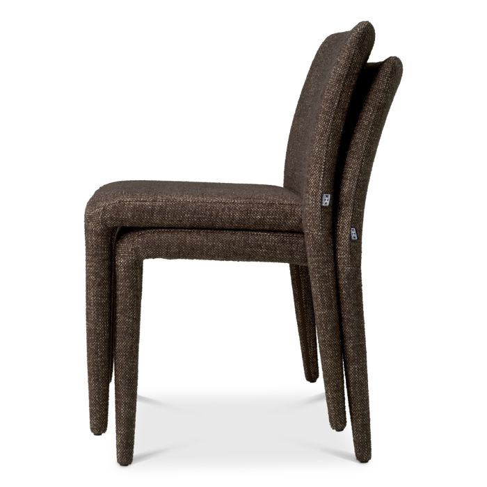 Chaise de salle à manger en tissu marron (lot de 2) | Eichholtz Leiza