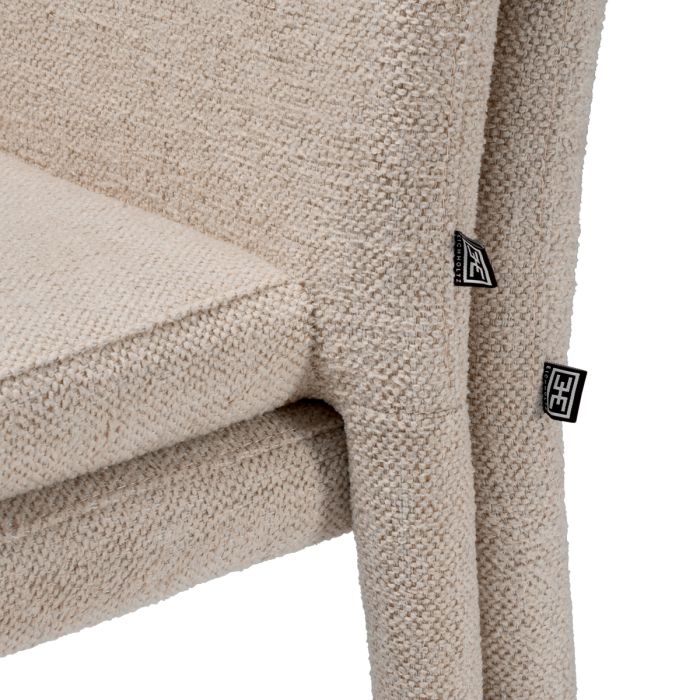 Chaise de salle à manger en tissu blanc cassé (lot de 2) | Eichholtz Leiza
