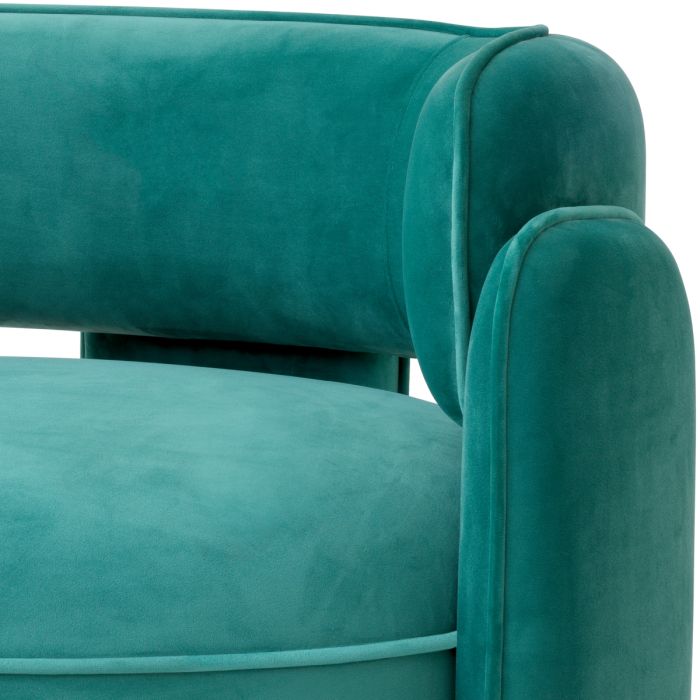 Fauteuil en velours turquoise | Eichholtz Chaplin