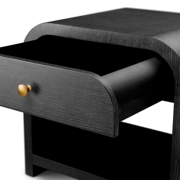 Table de chevet en chêne gris anthracite | Eichholtz Rhodes