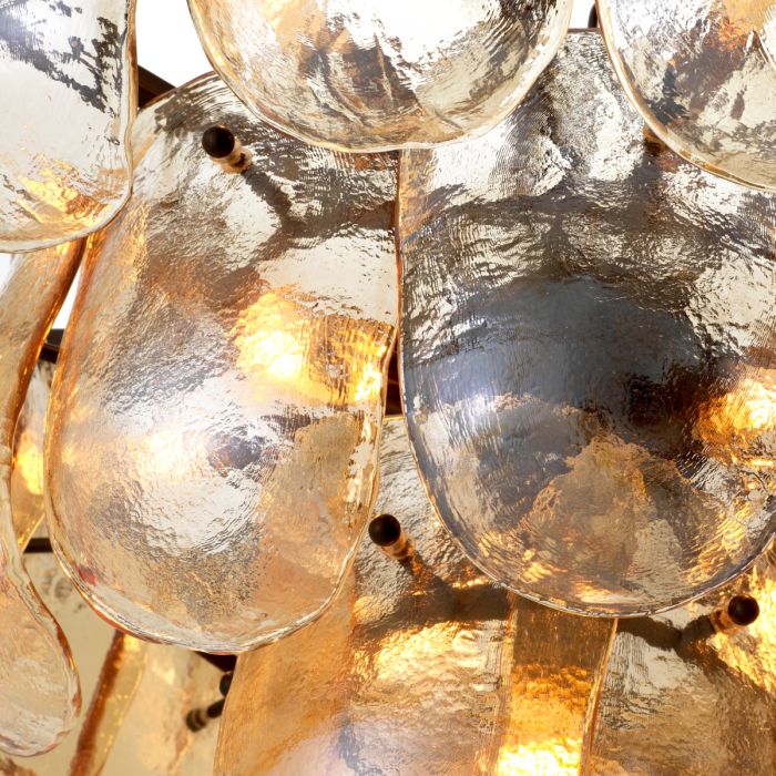 Lustre en bronze et verre champagne | Eichholtz Gustave