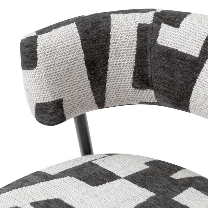 Chaise de comptoir en tissu noir et blanc | Eichholtz Folsom