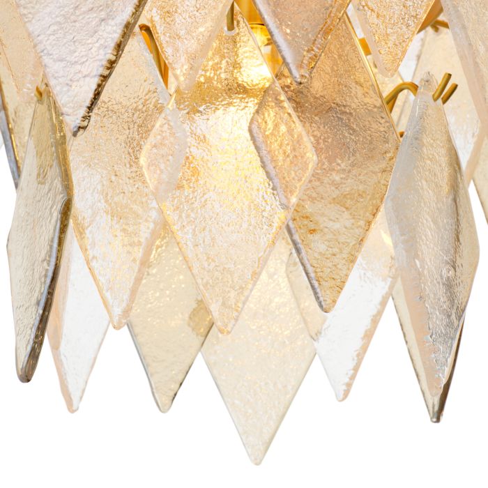 Lustre en laiton et verre soufflé | Eichholtz Rhombus L