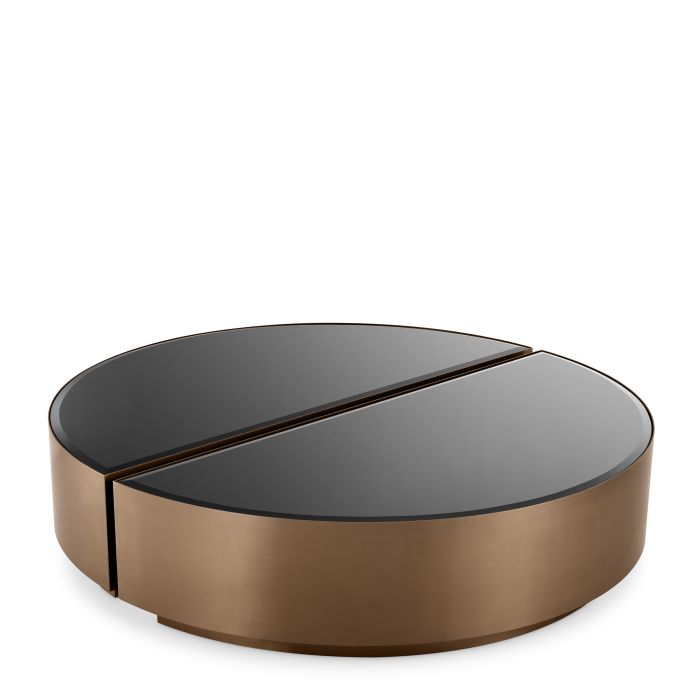 Table basse cuivrée en verre noir (lot de 2) | Eichholtz Astra