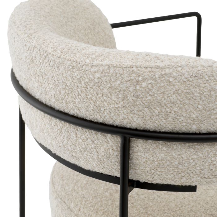 Chaise de salle à manger bouclé blanc | Eichholtz Giuseppe