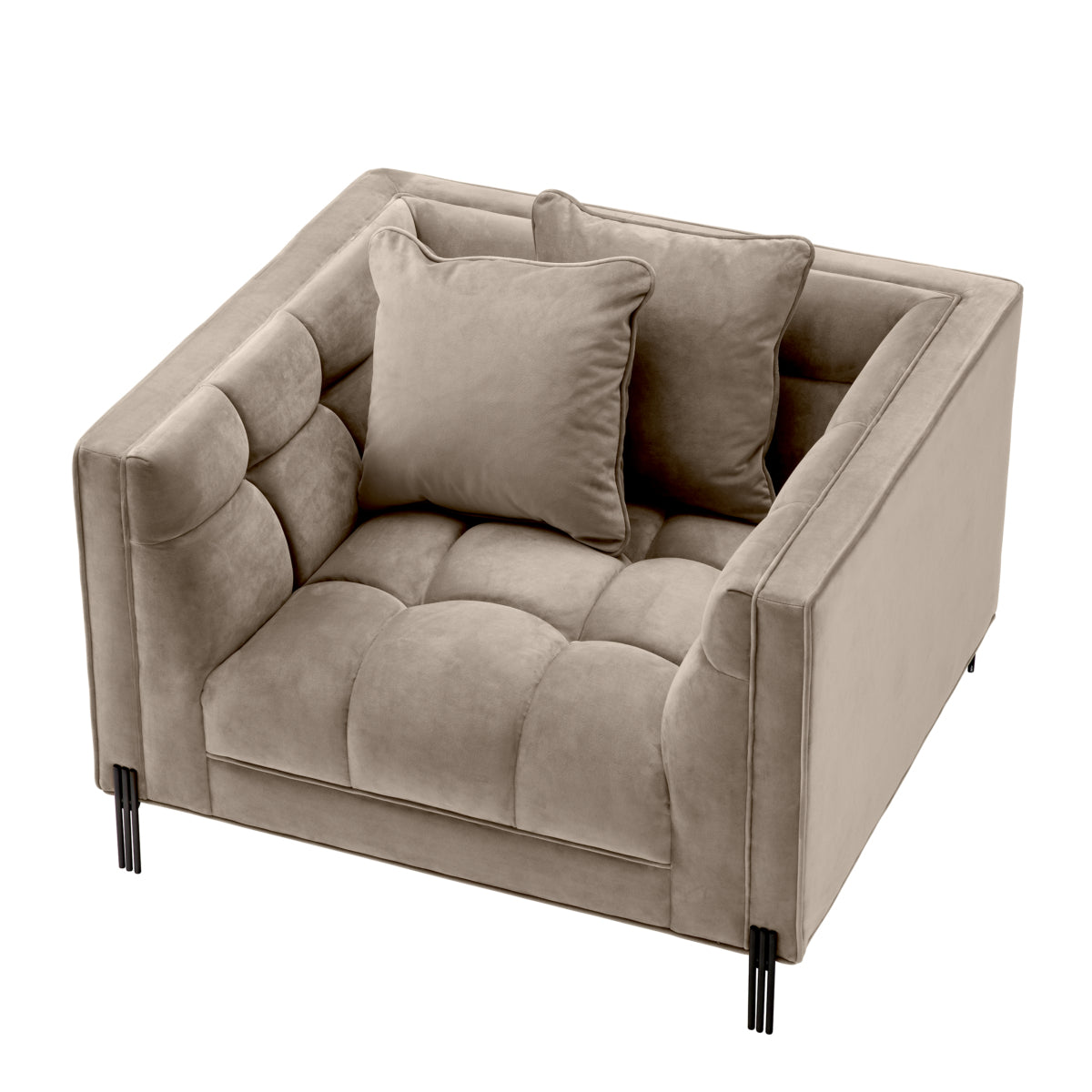 Chaise en velours gris savona | Eichholtz Sienna - vue d'ambiance | REMO-HOME