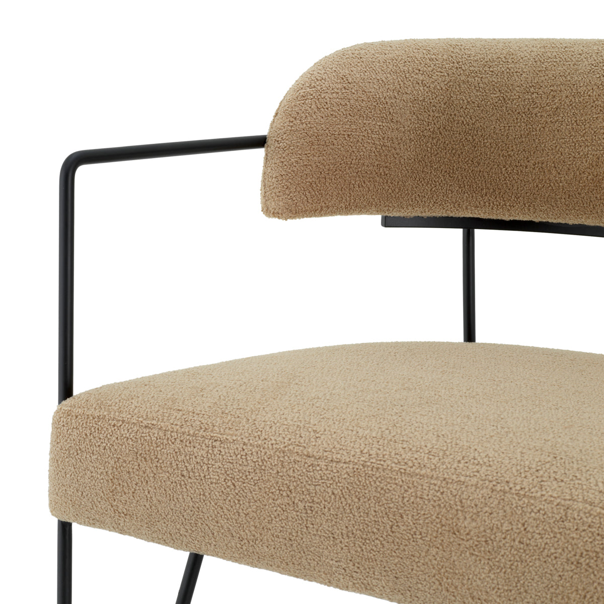 Chaise de salle à manger en bouclé blanc craie | Eichholtz Giuseppe - vue d'ambiance | REMO-HOME