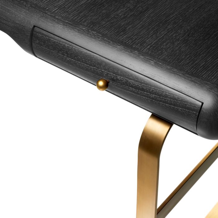 Bureau en chêne gris anthracite et laiton brossé | Eichholtz Nathaniel