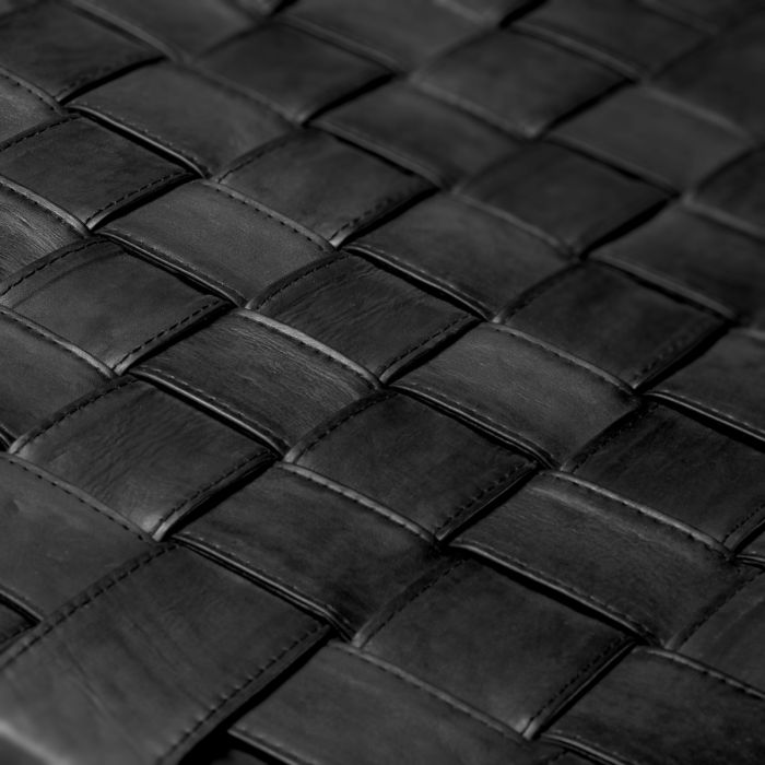 Chaise de salle à manger avec accoudoirs en cuir noir | Eichholtz Tiberio